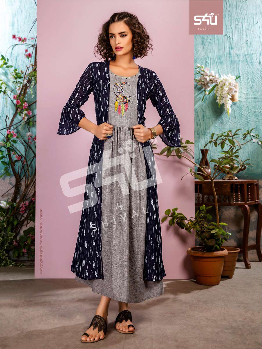 S4u Hello Jackets Vol 4 Designer Fancy Kurtis With Jacket S4u Hello Jackets Vol 4 Designer Fancy Kurtis With Jacket